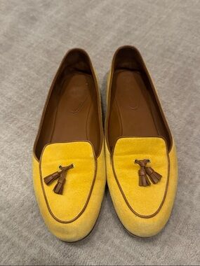 Loro Piana Yellow Suede Tassel Loafers